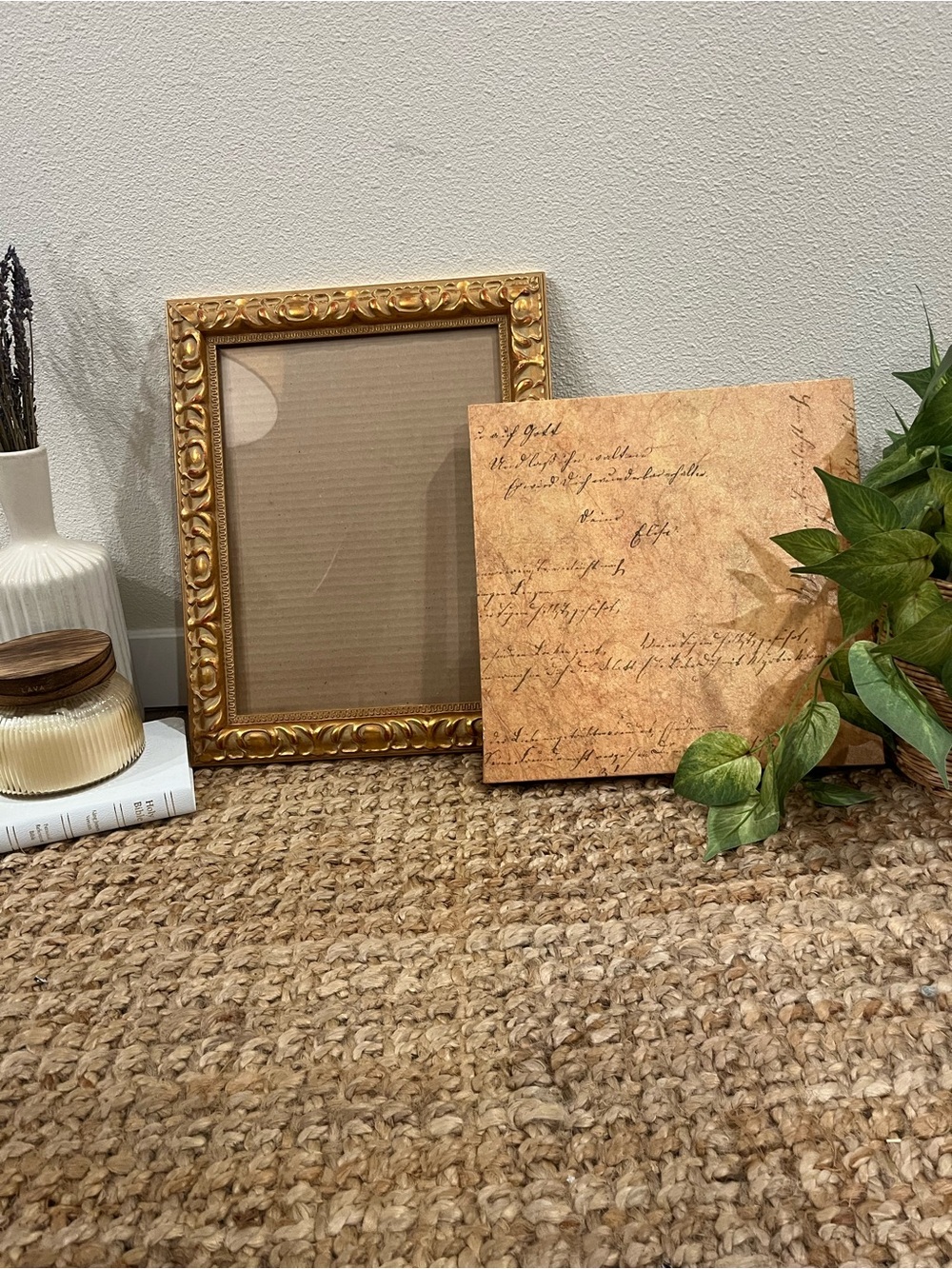 Wall decor (2) Gold Frame and Canvas